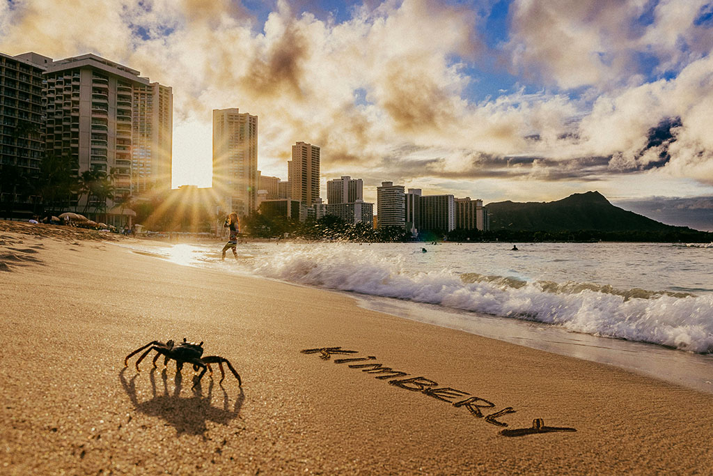 Luxury resort overlooking Hawaiian beach